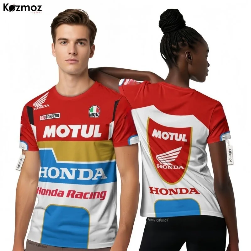 

Guy_ Martin_ Shirt Honda Racing Short Sleeve T-shirt Men's and Women's Outdoor Sports Leisure Fashion Trend Adult Children