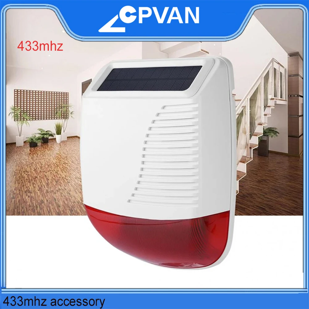 CPVAN Outdoor Wireless Siren 110dB Sound For Home Security Burglar Alarm System 433mhz Accessory Use With Host