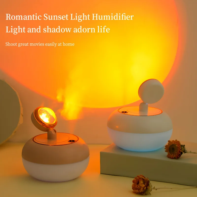 1pc, Sunset Lamp Humidifier,  Bedroom Water Replenisher Desktop Creative Atmosphere Night Light Humidifier