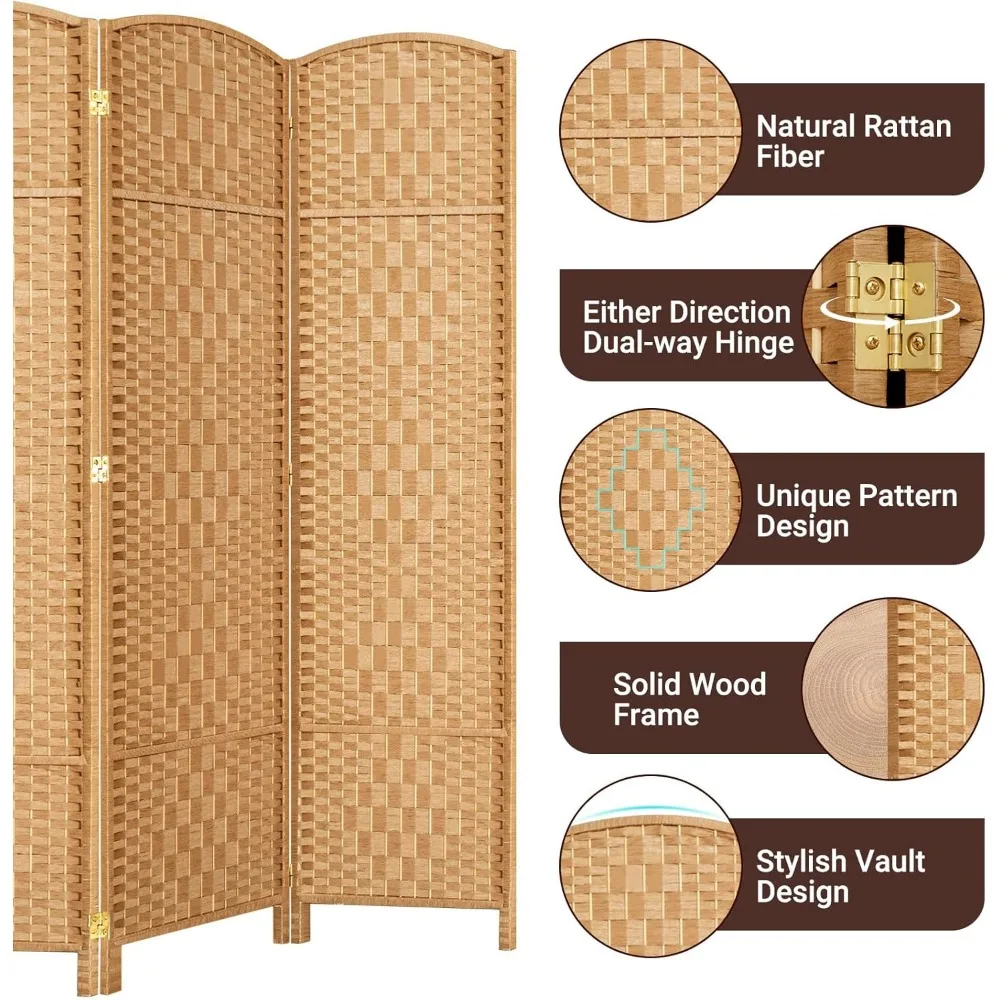 شاشات الخصوصية القابلة للطي - 3 فواصل لغرف الألواح للمساحات الطويلة مقاس 16 بوصة، وأقسام حائط مؤقتة بطول 6 أقدام لفصل المساحة