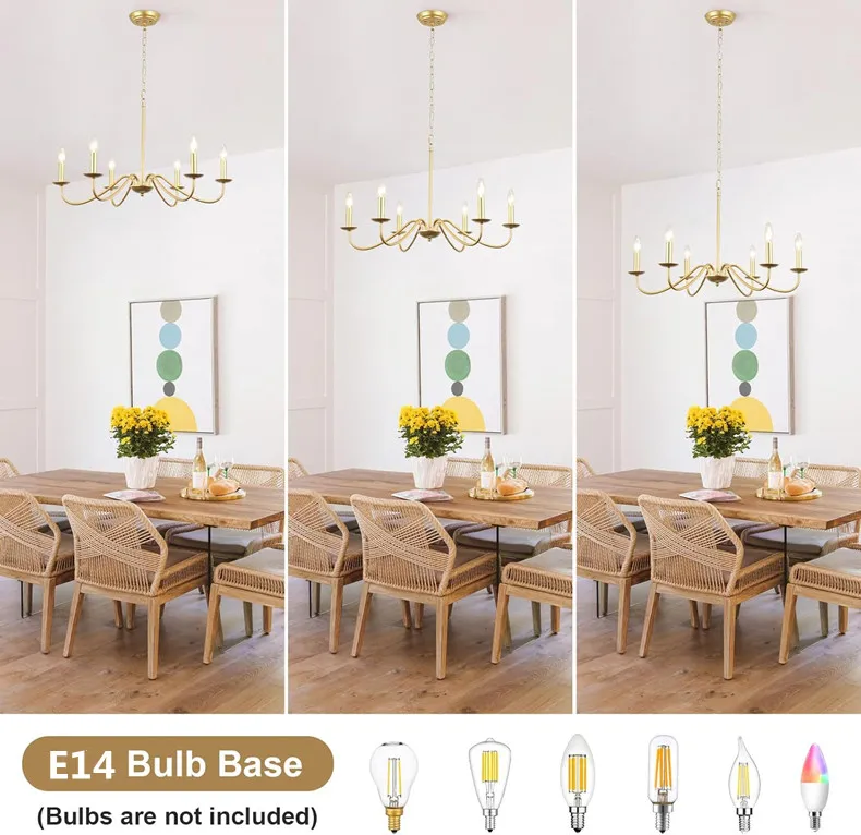 Retro Loft Living Room Chandelier Lighting E14 Vintage American Style Black/Gold Ceiling Chandelier Household Dining Room Light