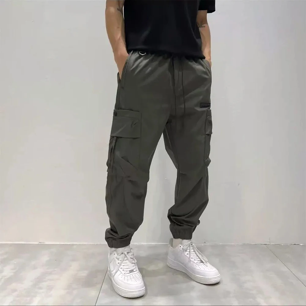 Autumn American Style Street Fashion Wear Style High-End Heavy Zipper Multi-Pocket Cuffs Versatile Casual Workwear Trousers Men