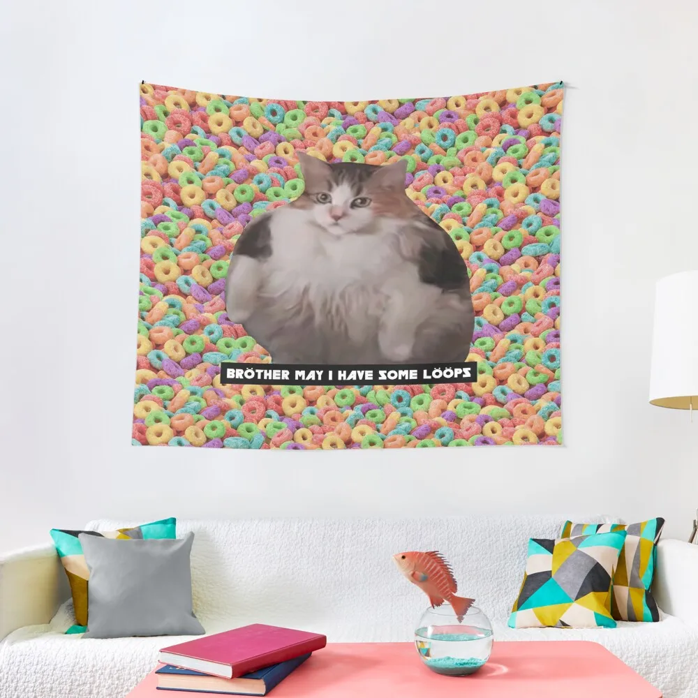 

Loops Brother Kitty Tapestry Bedrooms Decorations Decorative Wall Mural Carpet Wall Wallpaper Tapestry