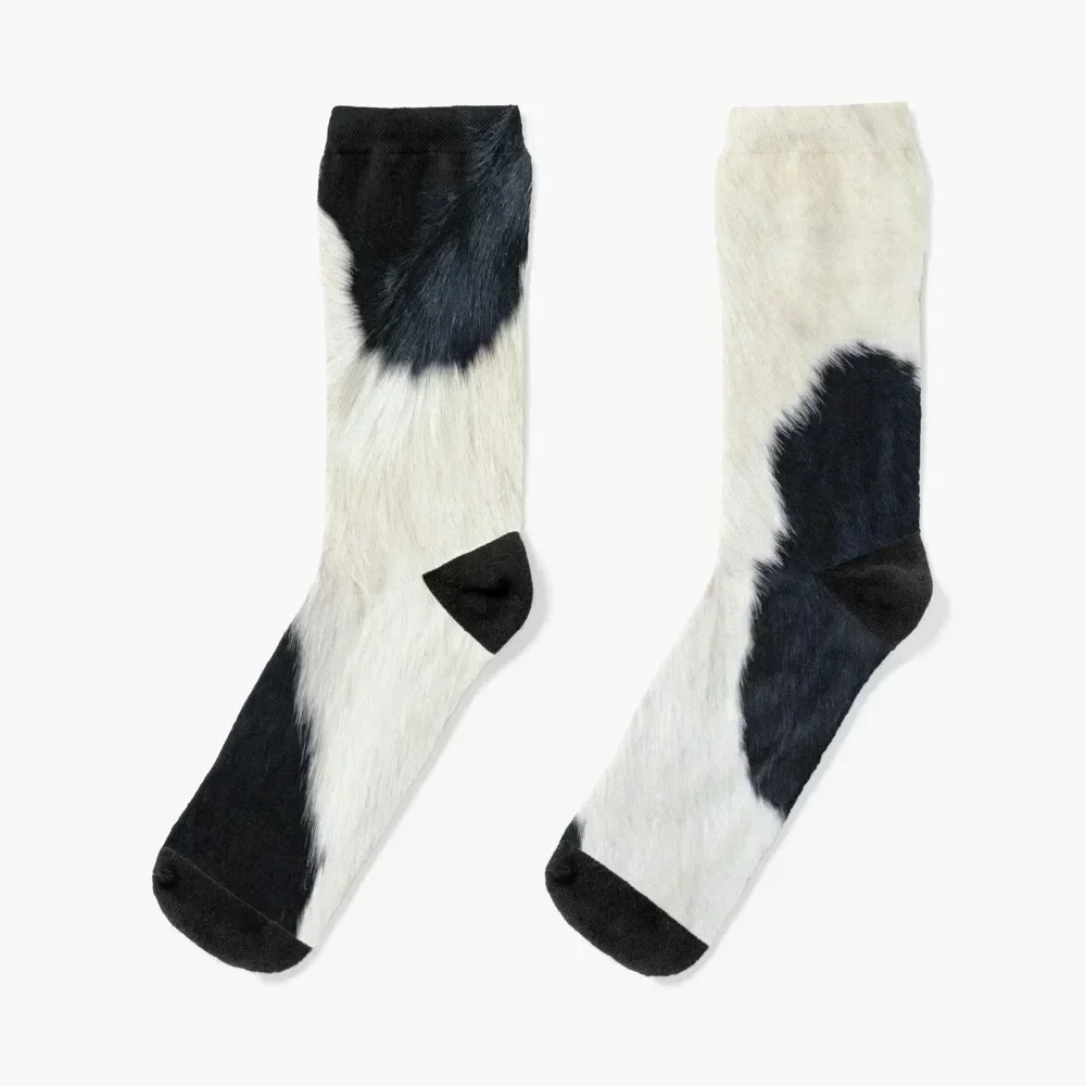 

Faux Cowhide Black and white Socks christmas gifts anti-slip new in's loose Men Socks Women's