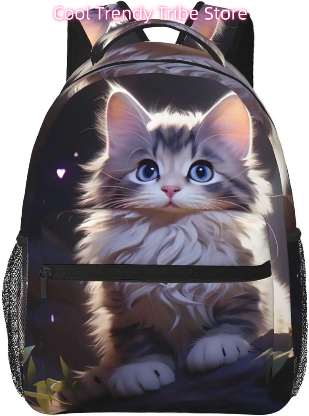 

laptop bag back to school Cute Funny Cat Lightweight Laptop Backpack Lightweight Multipurpose Travel Casual Daypack Unisex Colle