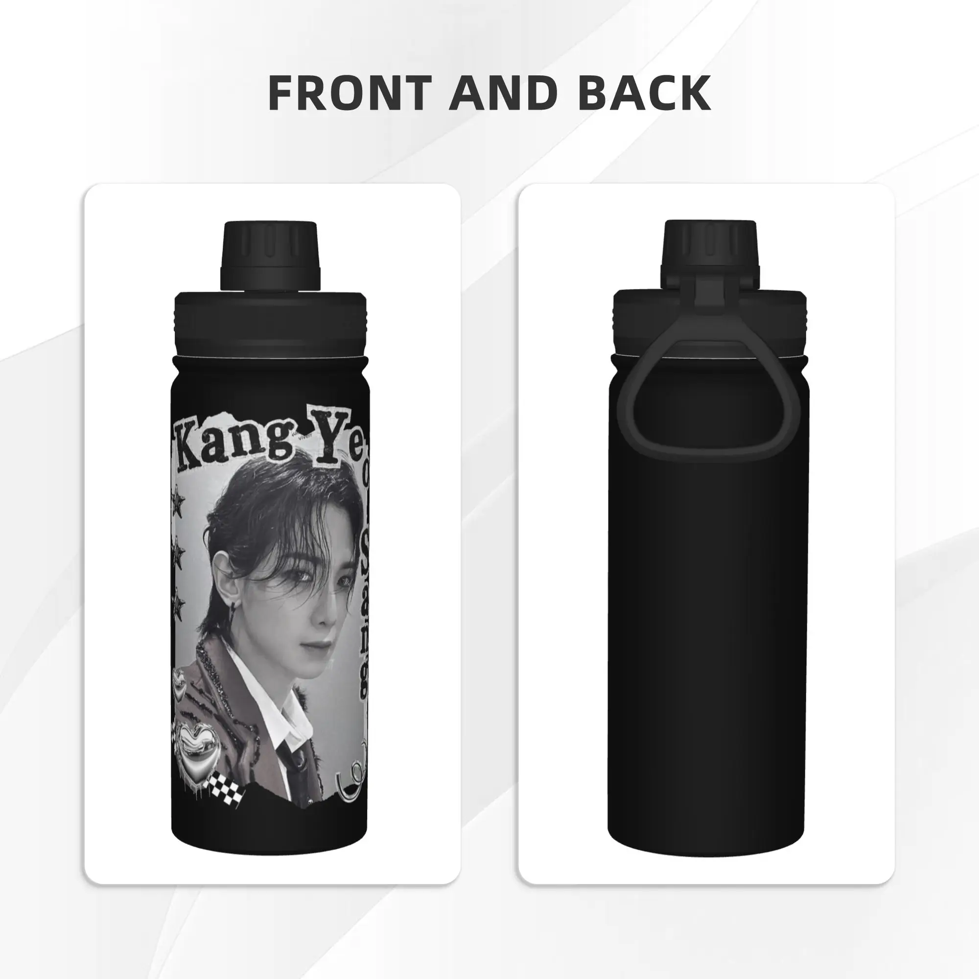 Kpop Boy Group A-Ateez Yeosang 18OZ Sports Insulated Kettle  Coffee Cups Vacuum Flask Car Mug Spill Proof