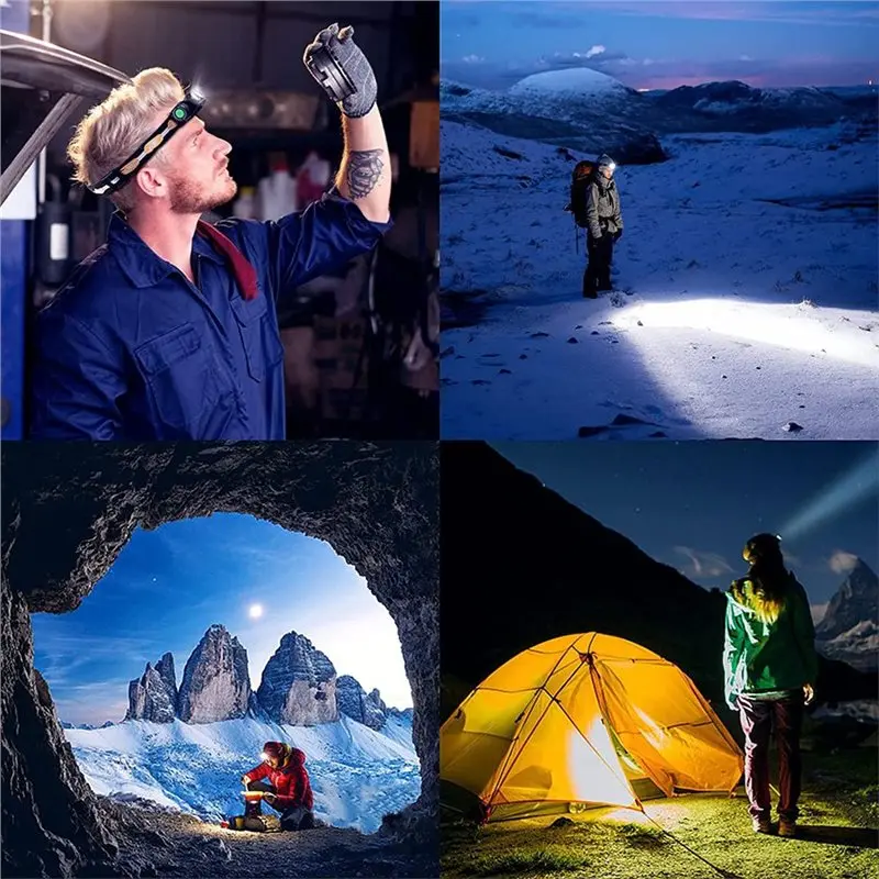 IALJ-H25L Camping Headlight USB Powered Rechargeable No Battery 1000LM Dual High CRI 5000K Head Torch