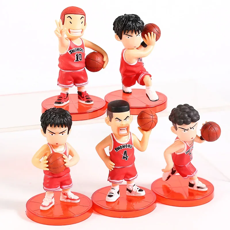 Anime Hanamichi Sakuragi Rukawa Kaede Miyagi Ryota Mitsui Hisashi Akagi Takenori PVC Figures Toys 5pcs/set