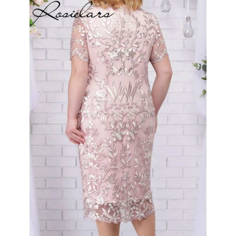 Plus Size 4XL 5XL Summer Dress Women Wedding Guest Clothes Oversized Lace Floral Elegant Bodycon Formal Party Dresses Vestidos