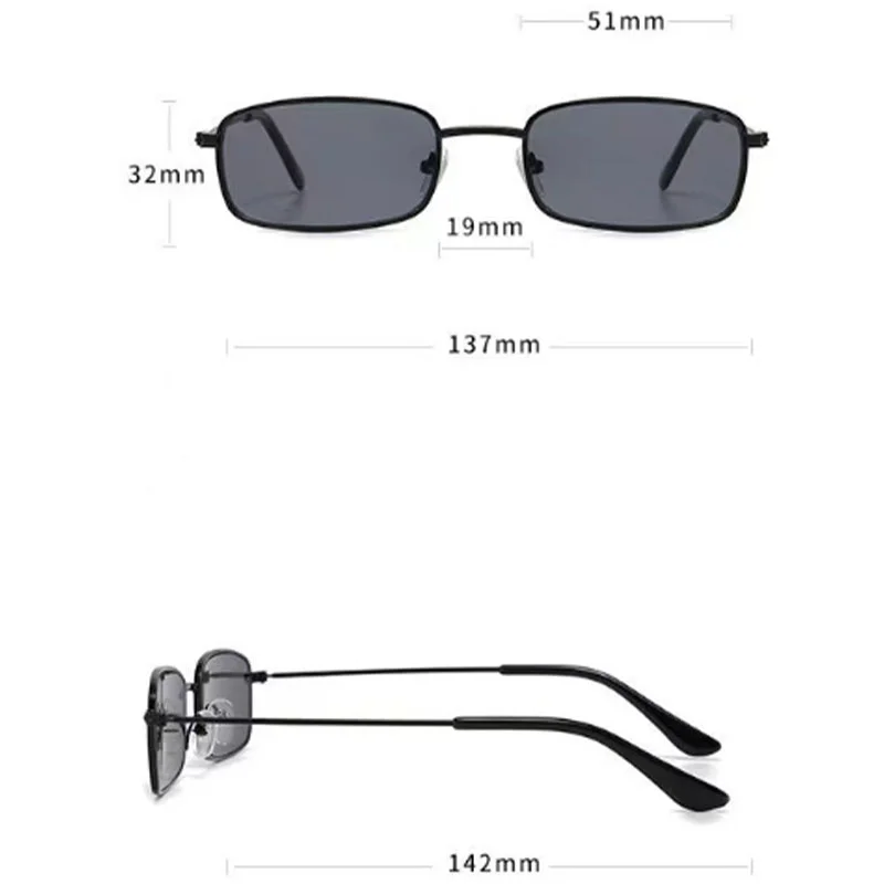 New Small Frame Rectangle Sunglasses Women Fashion Metal Frame Square Sun Glasses Men Classic Vintage Eyewear UV400 Gafas De Sol