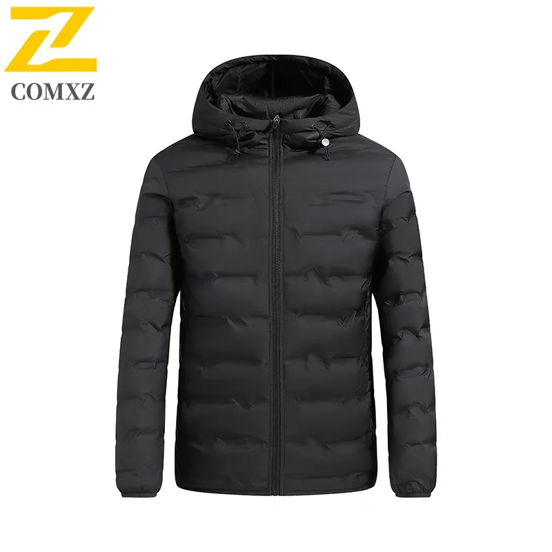 COMXZ Men Bread Jacket Warm Thick Korean Fashion Lightweight Skiing Winter Padding Street Comfortable High-Quality Puffer Jacket