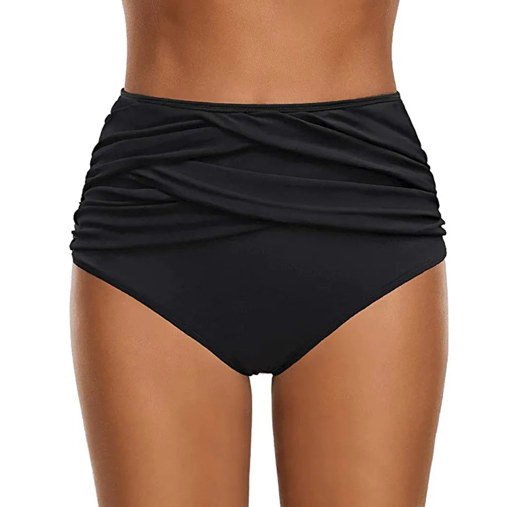 

Women's Swimwear Bikini Bottom High Waisted Swim Trunks Summer Fashion Pleated Swim Shorts Simple Solid Colour Beach Swimwear