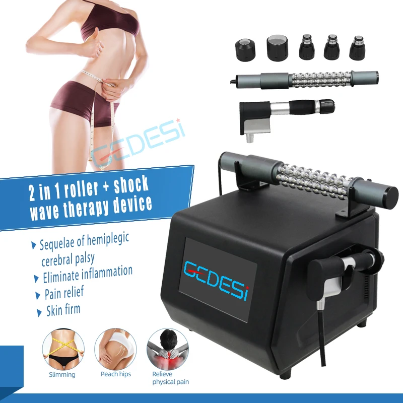2 in 1Roller Shock Wave Device Remove Lymphatic Drainage Therapy Device Relieve Body Slimming Pain Roller Massage Therapy Device