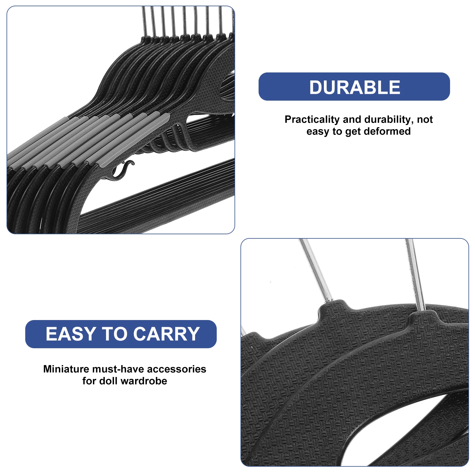 

10pcs Extra Wide Non Slip Clothes Hangers Thick Heavy Duty Plastic Space Saving For Shirts Sweaters Coats Closet Storage Solid