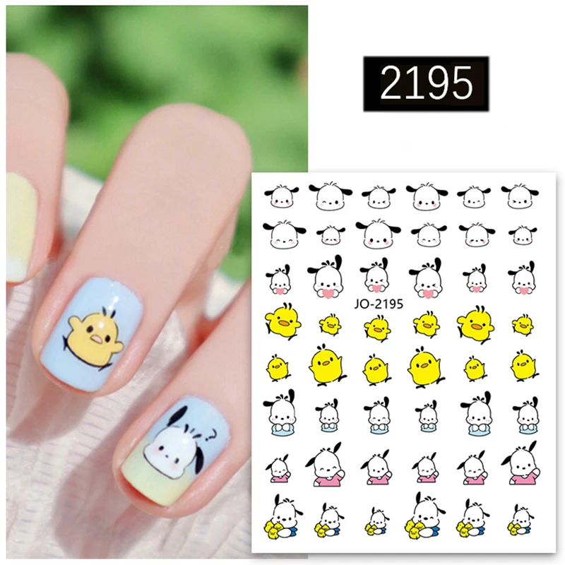 1PCS New Anime Sanrio Nail Supplies Nail Stickers Cartoon Melody Kulomi Cinnamoroll Cartoon 3D Adhesive Stickers Press on Nails