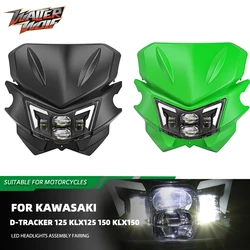 KLX-Conjunto de faros LED para motocicleta, carenado para Kawasaki d-tracker KLX125 KLX150, Faro de proyector, accesorios DRL, 125, 150