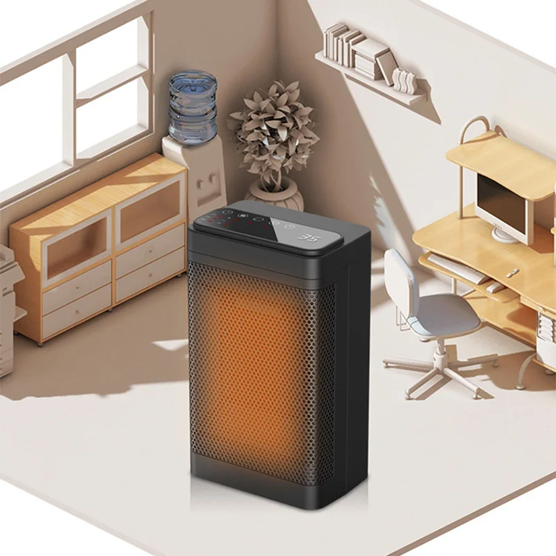 휴대용 YND-1200D 소형 전기 히터, 공간 히터, 세라믹 히터, 0-12H 타이머, 실내 히터, 1500W, 15-50 ㎡