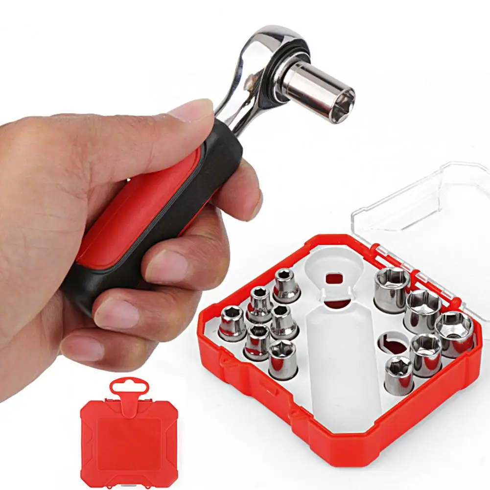 

High-intensity Work Tool Universal 1/4 Inch Drive Impact Sockets Set with Interchangeable Ratchet for 4-13mm for Mechanics