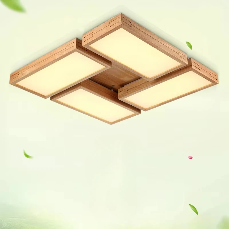 Acrylic  Nordic Wooden Foyer Bedroom Dinning Room LED Ceiling Lamp