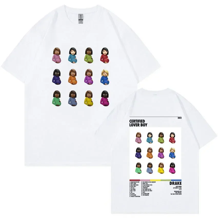 Rapper Drake Certified Lover Boy Album Print Graphic T Shirt Unisex Hip Hop Fashion T-shirt Men's Cotton Oversized T-shirts