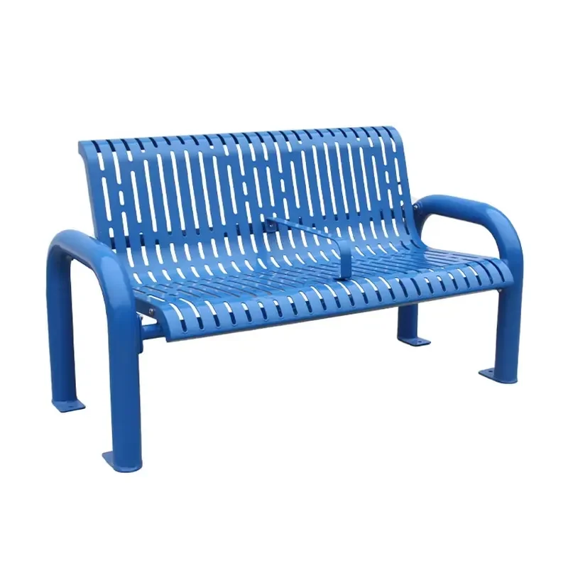 for Outdoor Furniture Galvanized Steel Bench Seating Public Garden Iron Patio Bench Seat Outside Park Street Metal Bench