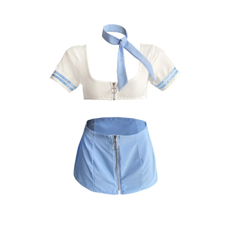 Sexy Flight Attendant Campus Style JK Pure Sailor Cosplay Uniform Lingerie Split School Girl Outfit Kawaii Temptation JK Pajamas