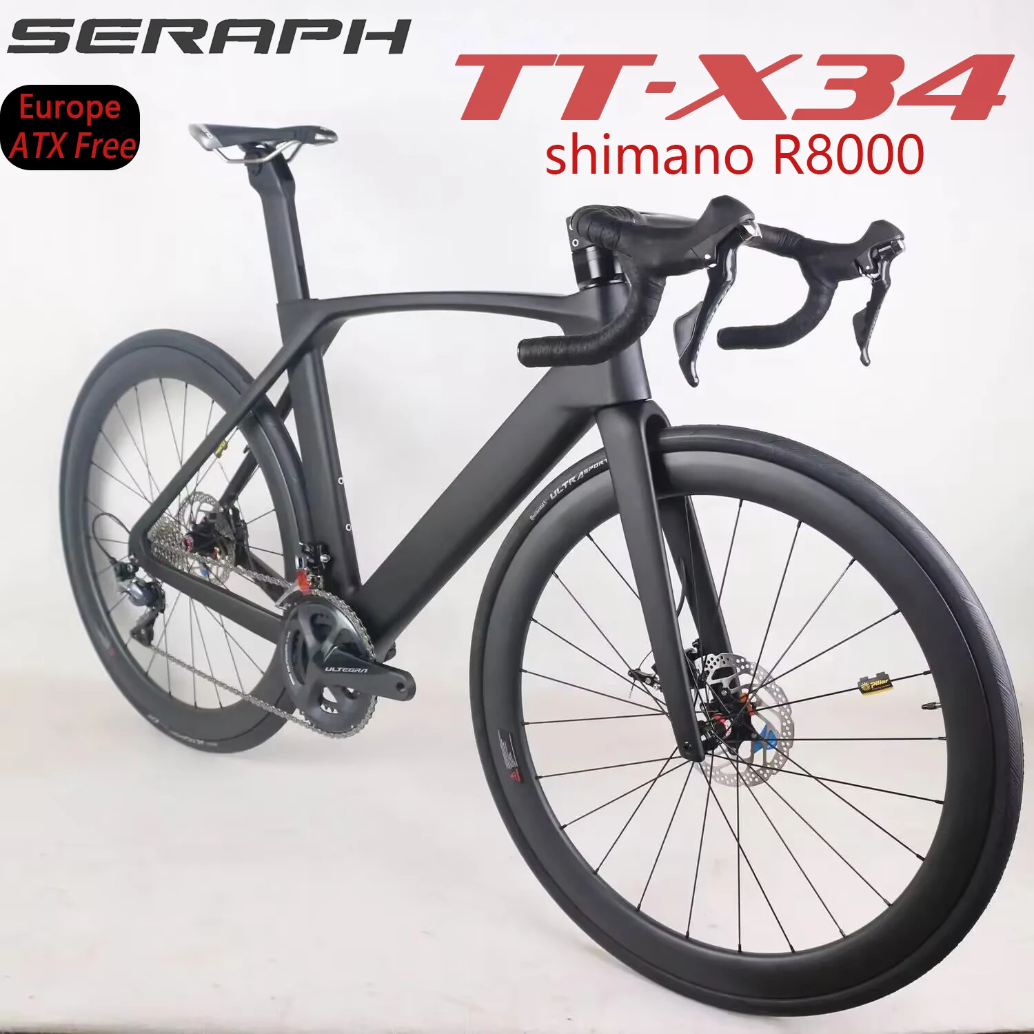 Full bike , Disc Brake for Aero Road  cycle , Aluminum Wheel cycling , ,SHI 105 groupset bike , Carbon Wheels, TT-X34