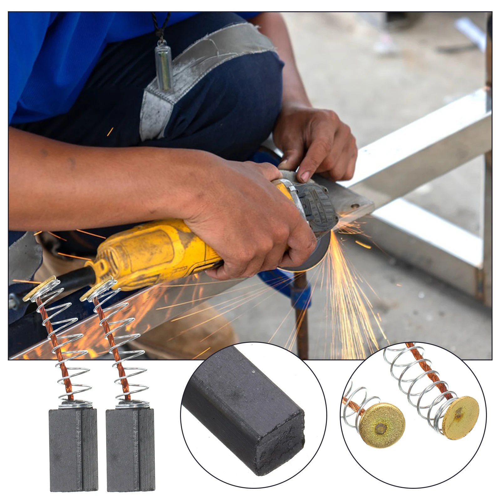

20pcs Electric Motor Carbon Replacement Angle Grinder Brush Durable Power Tool Brush Set Grinding Machine Efficient Long Lasting