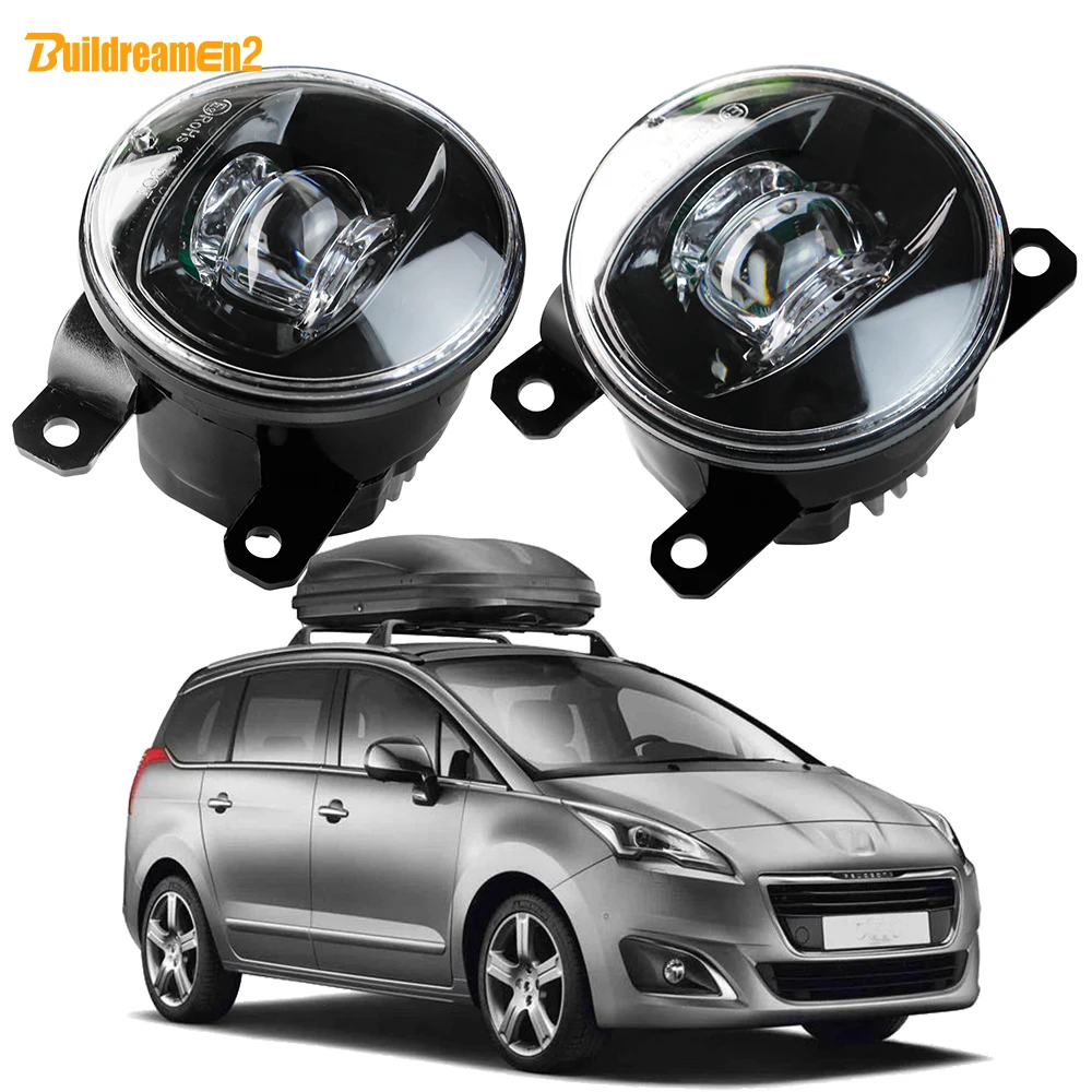 2 Pieces H11 Fog Light Assembly For Peugeot 5008 2009-2020 30W 8000LM Car External LED Lens Fog Lamp Accessories