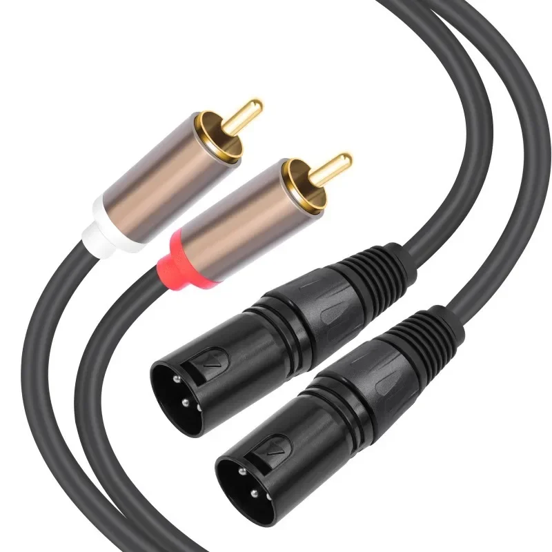 Public Mixing Console Amplifier Audio Cable Dual Lotus to Dual Card Nong Gong for 2RCA Revolution 2XLR 1.5m 3m