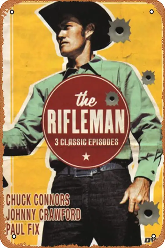 1PCS, The Rifleman Vintage Movies Tin Signs,Celebrity Poster Film Television Poster Retro Gift Karaoke Man Cave Bars Cafes Dec