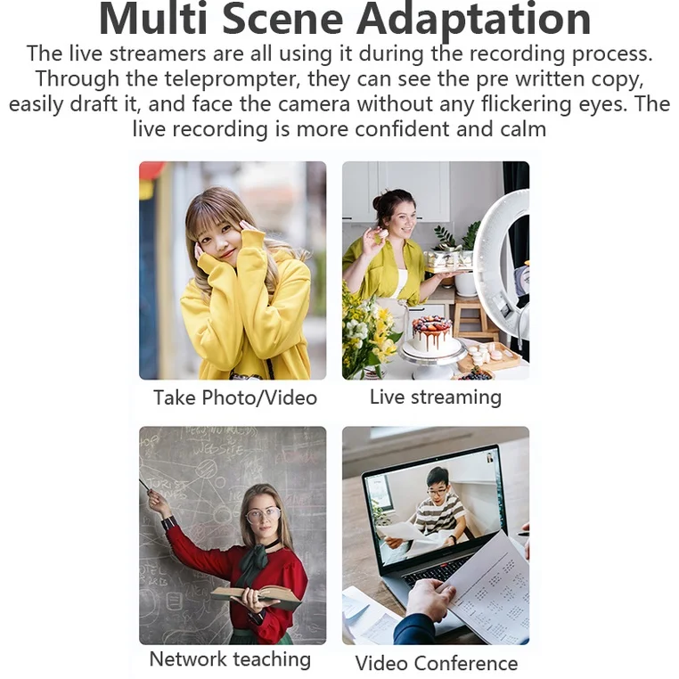 Wireless Mini Teleprompter Phone Bluetooth Remote Control accessories live streaming Conference Speech Prompter for ios android