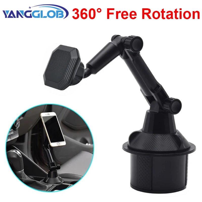 

N50 Magnetic Cup Holder Phone Mount Flexible Gooseneck Arm Car Cup Phone Holder Strong Magnets Mount for All Cellphones