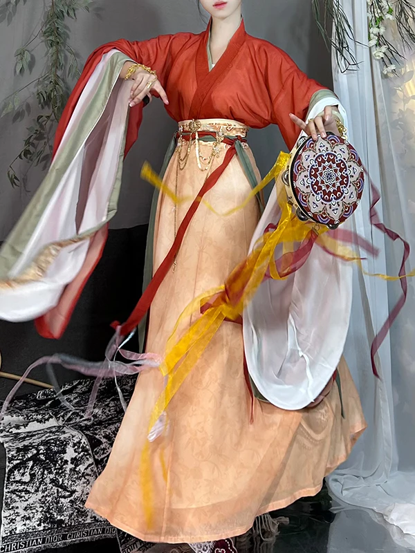 Wei Jin style Hanfu female wide sleeved Northern and Southern Dynasties national style eight tattered skirt daily set