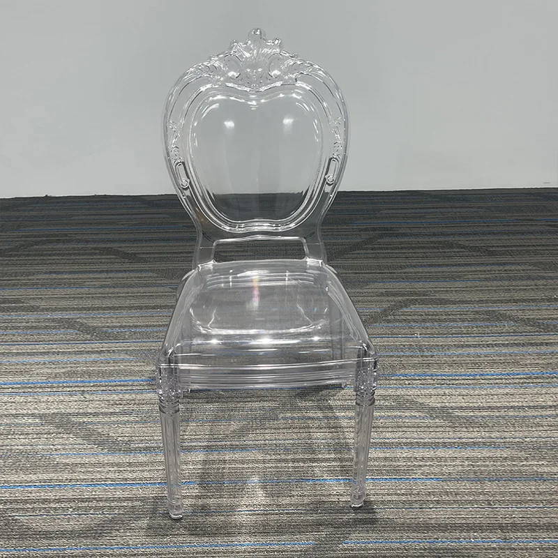 

Outdoor Dining Chair Nordic Court Transparent Crystal PrincessHotel Wedding Hall Banquet Back Chair