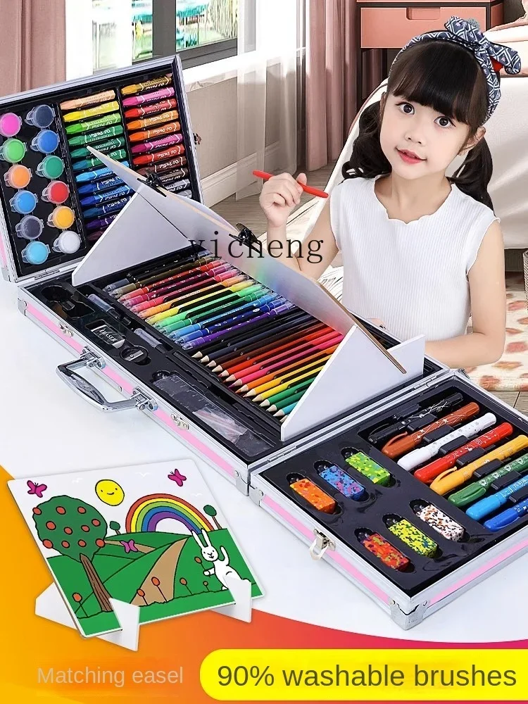 

XL Children Paintbrush Watercolor Pen Drawing Set Painting Tools Gift Box Non-Toxic