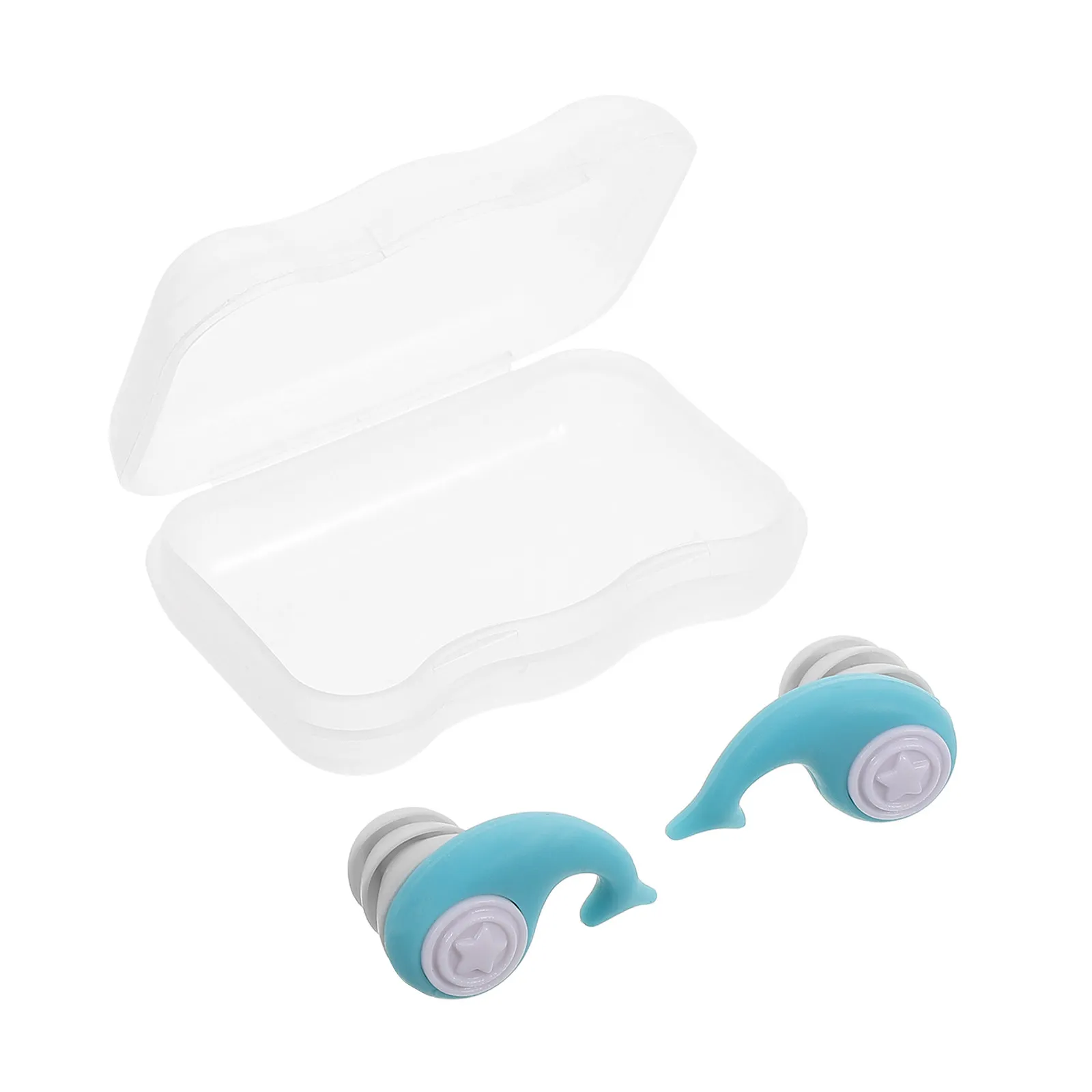 1Pair Silicone Earplugs Whale Pattern for Sleep Noise Reduction Swimming Water Sports Bathing Travel Studying Comfortable