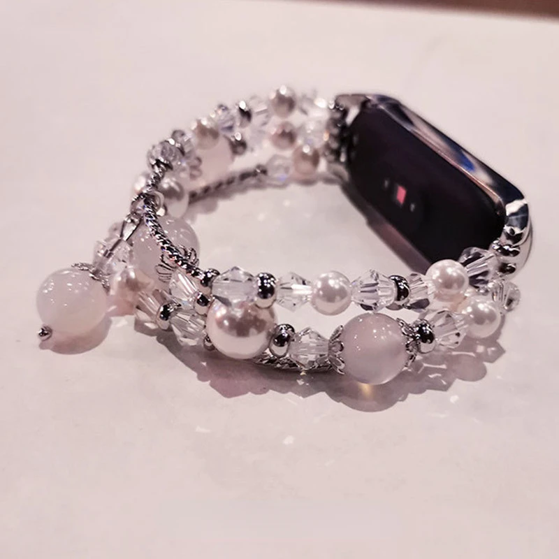 Pulsera elástica de joyería para Xiaomi Mi Band, pulsera inteligente de cuentas para mujer, pulsera de moda para Mi Band 7, 3, 4, 5, 6, Mi5, Miband 6