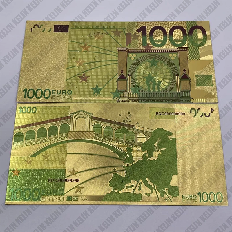 Beautiful Colored European Banknote Currency 5 10 20 50 100 500 1000 Milliion Euro Gold Banknotes for Business Gifts Collection