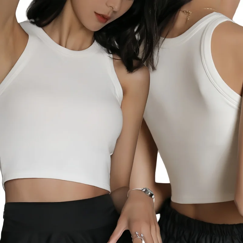 

DOIAESKV White Tank Top Women Summer Sexy Crop Top Femme Casual Fitness Short Black Vest Off Shoulder Women Clothes 2021