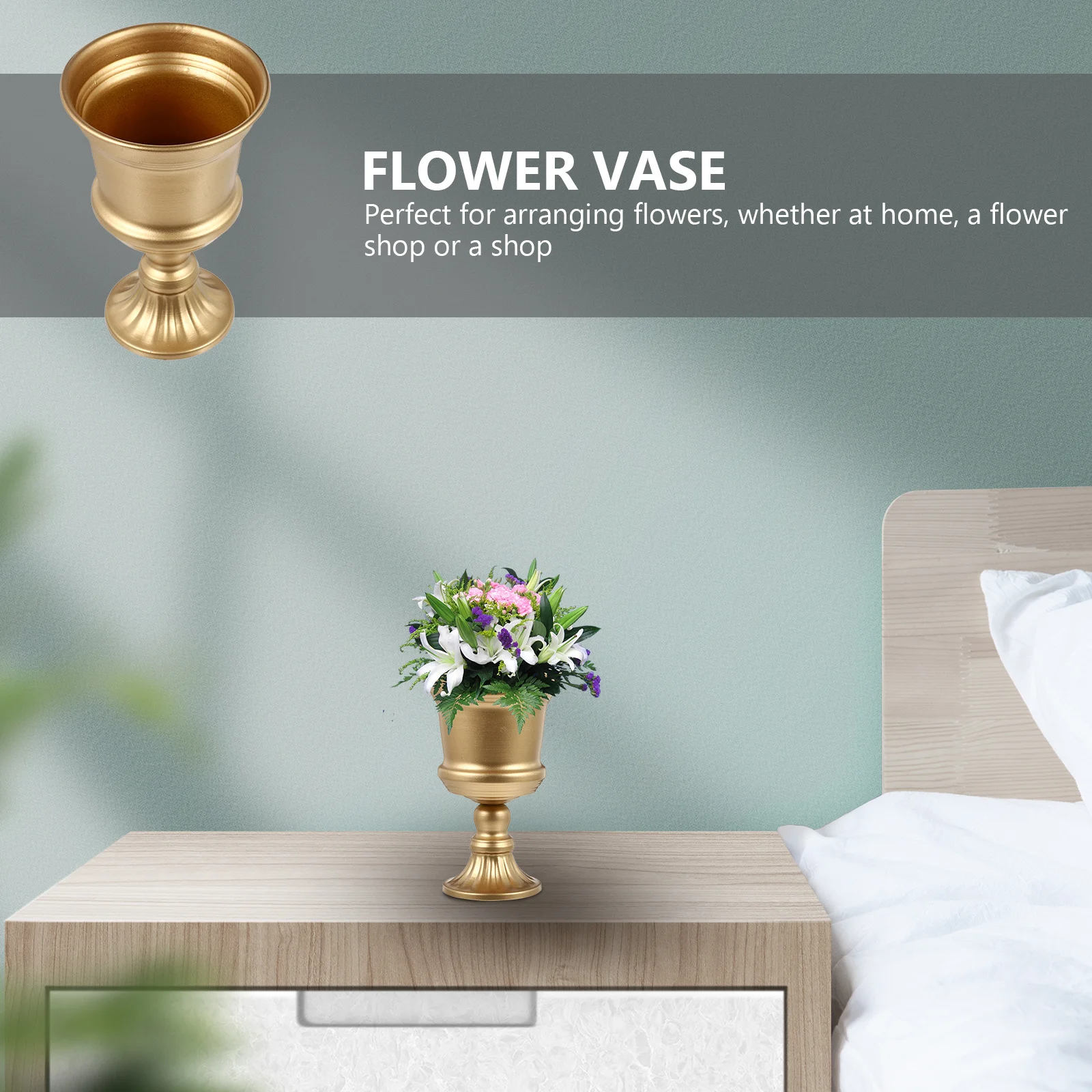 

1Pcs Iron Art Flower Vase Multi Functional Home Garden Decor Sturdy Rustproof Metal Flower Pot for Desktop Or Floor Use