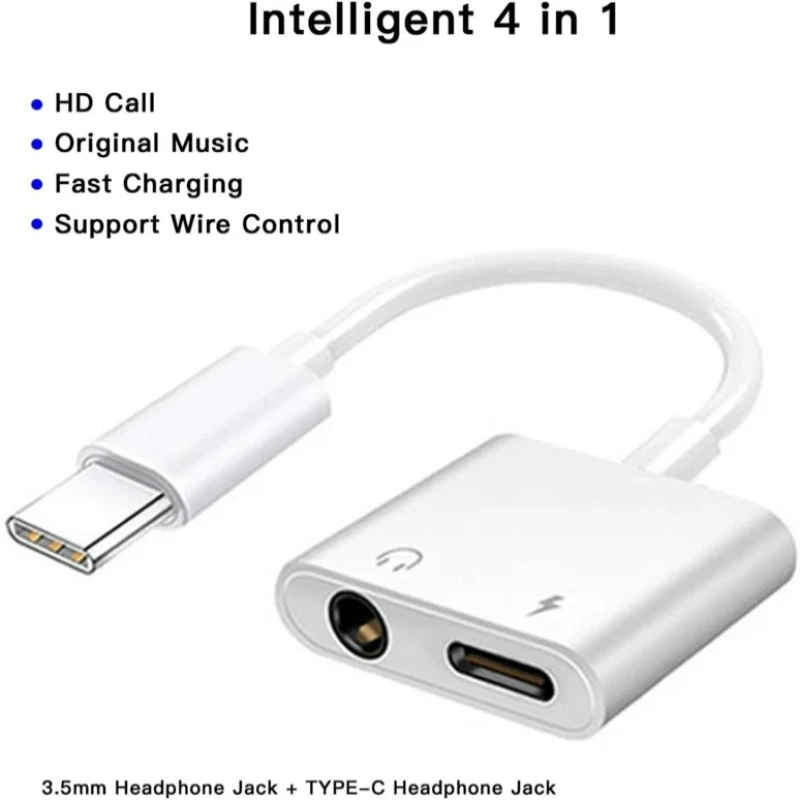 نوع USB من C إلى 8000 Aux محول الصوت ، شحن سماعة رأس لهواتف هواوي ، و شومي ، و S8 ، و S9 ، و S10 ، و A20 ، و A50 ، و A60 ، و A70 ، و A80 ، و A90 ، و Note 10 ، و 20