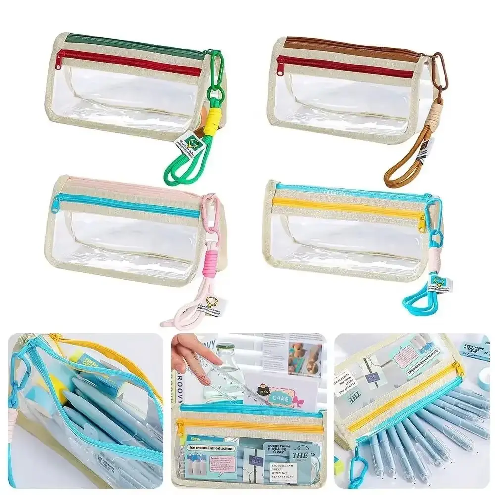 Detachable Large Capacity Pencil Case Portable Beauty Bag Stationery Pen Bag Aesthetic Ins Style Cosmetic Storage Bag
