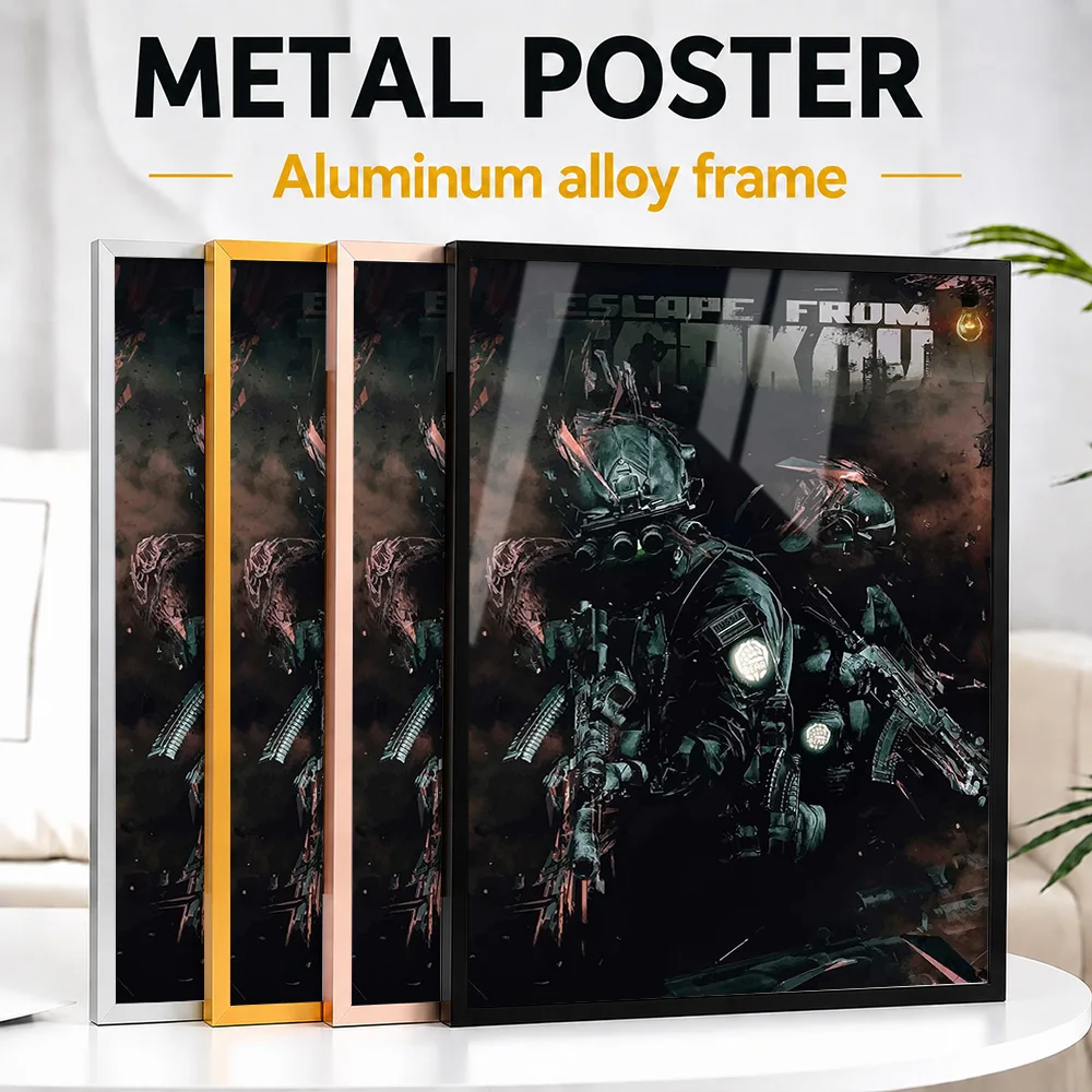 Escape From Tarkov Metal Poster With Aluminum Alloy Frame Personalized Photo Tactical Action Style Wall Art For Command Center