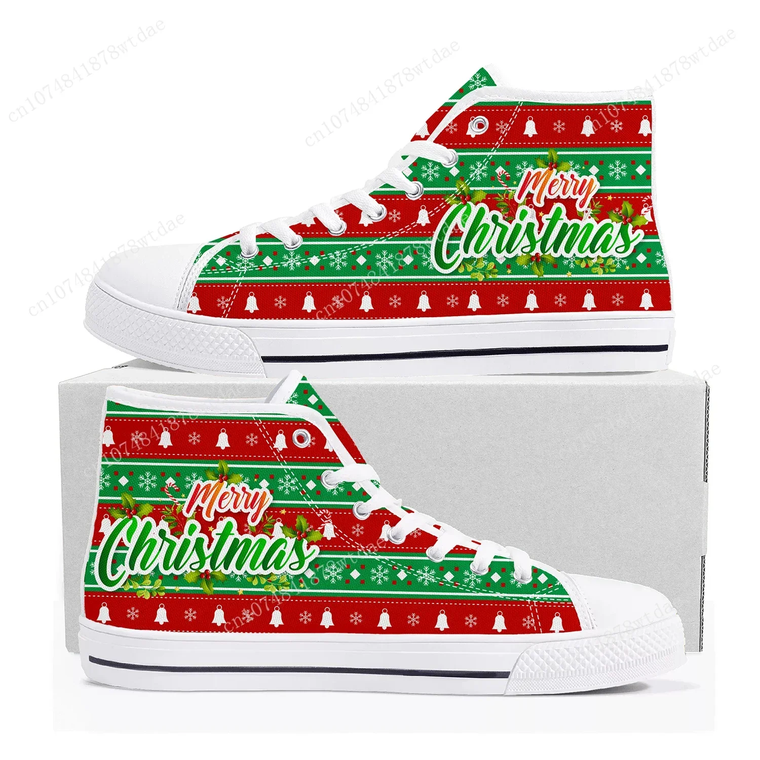Merry Christmas Gift High Top Sneakers Mens Womens Teenager High Quality Canvas Sneaker Comics Manga Couple Customized Shoes