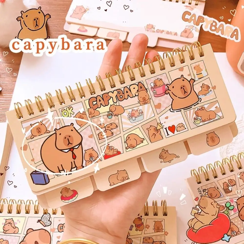 Memo Note Kawaii Capybara Notebook Color Page Portable Small Notepad Cute Cartoon Mini Writing Pad Office
