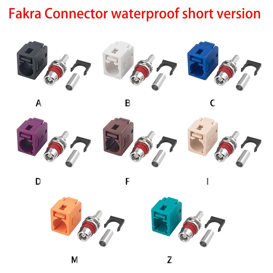 1PC Fakra Female Connector A/B/C/D/F/I/M/Z Type Short Version Straight  Waterproof with O-ring Bulkheadfor RG316 RG174 cable NEW