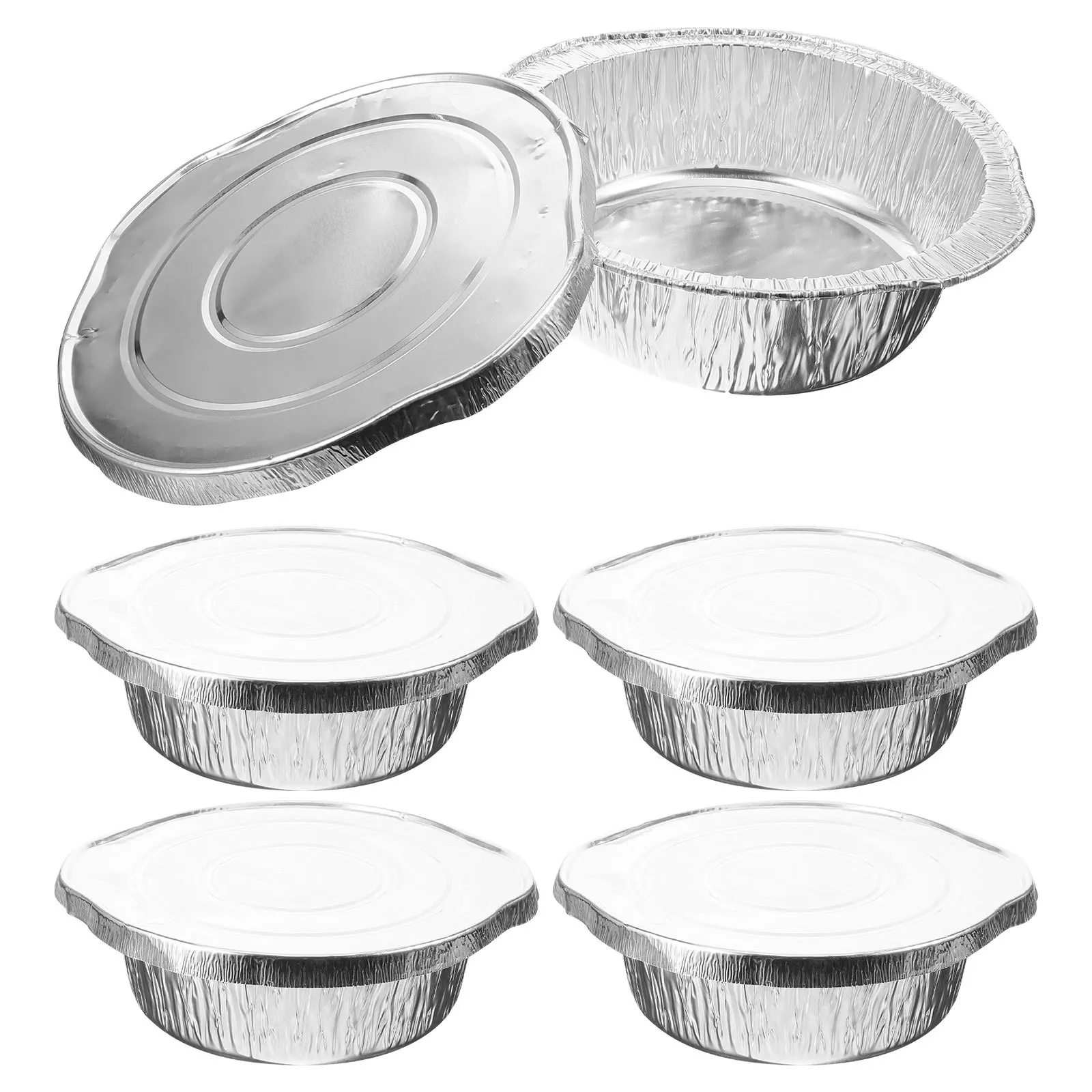 

5 Sets Portable Barbecue Pot Grilling Trays Tin Foil Paper Food Aluminum