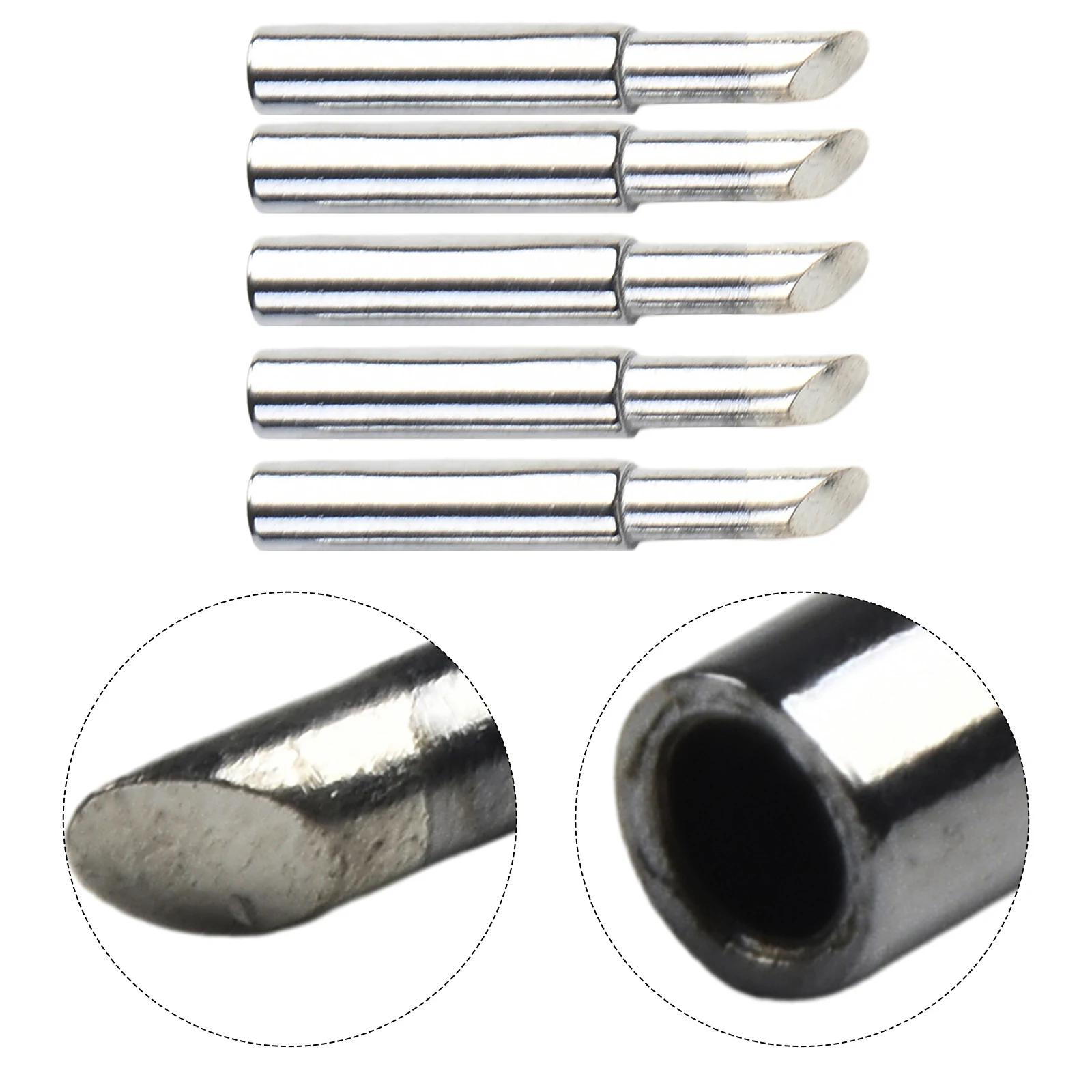 5Pcs 900M-T-5C Silver Soldering Iron Tip For Welding Occasions Large Heat Thick Terminals Circuit Boards Soldering Tool Part