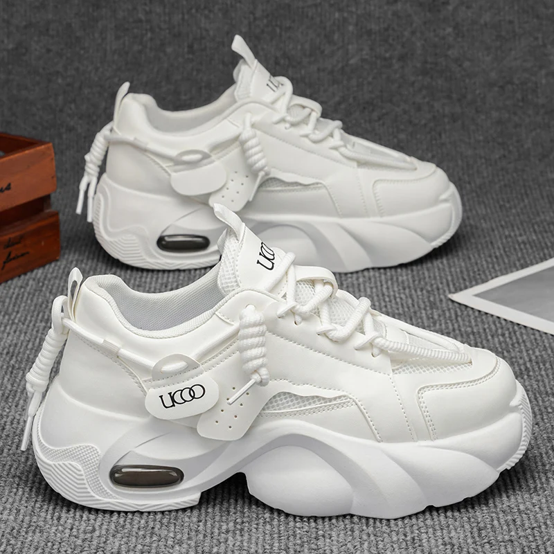 Trendy Thick-Soled Air-Cushioned Dad Shoes, Breathable Mesh That Doesn'T Make Your Feet Stuffy, Unique Color-Blocking Design, Height-Increasing and Slimming Effect, Soft and Shock-Absorbing Sole, Suitable for Daily Travel, Commuting, and Sports Wear, Available in Multiple Colors, Versatile Casual Sneakers - view 6